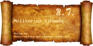 Molitorisz Tihamér névjegykártya